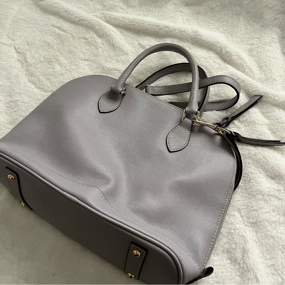 Grey Dooney & Bourke Saffiano Leather Zip Zip Satchel - Picture 4 of 11